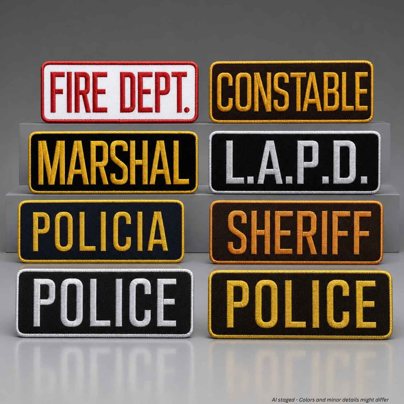 Large Embroidered Uniform Emblems 4 in. x 11 in. - WCUniforms