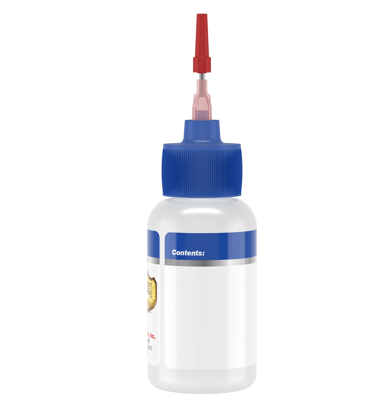Lucas Oil 1 oz applicator bottle 10879, side view of blank write-on contents label