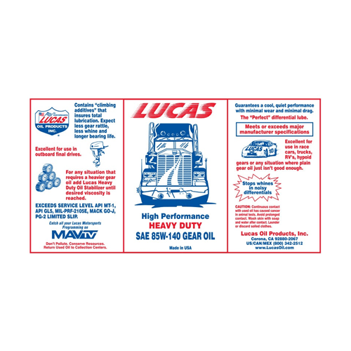 Lucas Oil Plus Heavy Duty 85W - 140 Gear Oil 10042 - WCUniforms