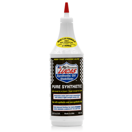 Lucas Synthetic Oil Stabilizer bottle on a white background