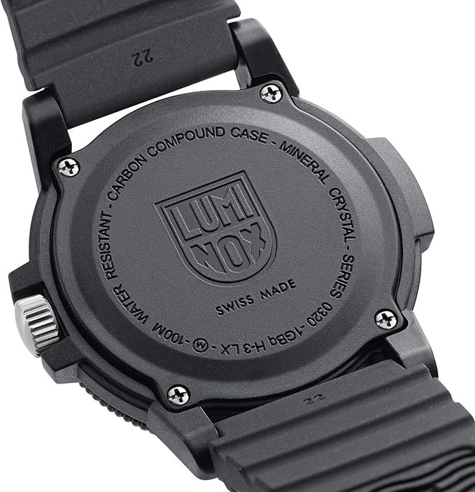 Back of Luminox Leatherback Sea Turtle Giant Outdoor Watch 0337 with CARBONOX case, NATO or PU strap