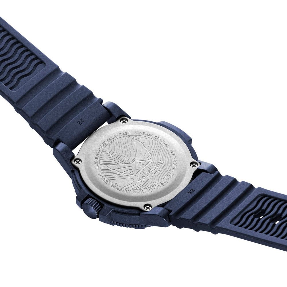 Back of Luminox Leatherback Sea Turtle Giant Outdoor Watch 0337 with CARBONOX case, NATO or PU strap