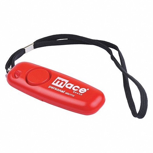 MACE Personal Alarm Wristlet in red, ideal for safety and easy access in emergencies or when jogging outdoors.
