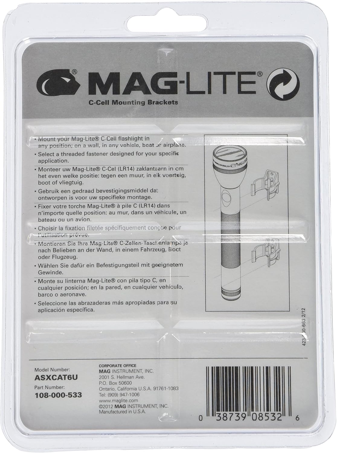 Maglite C-Cell Mounting Brackets ASXCAT6 - 2-Pack - WCUniforms