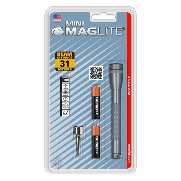 Maglite Mini Mag 2 AA Xenon Flashlight M2A, USA Made, IPX4 - WCUniforms