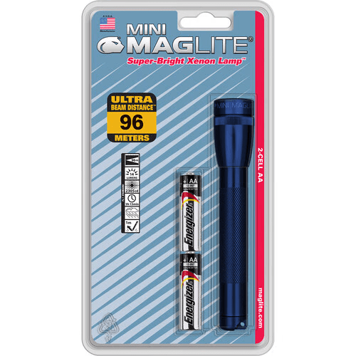 Maglite Mini Mag 2 AA Xenon Flashlight M2A, USA Made, IPX4 - WCUniforms