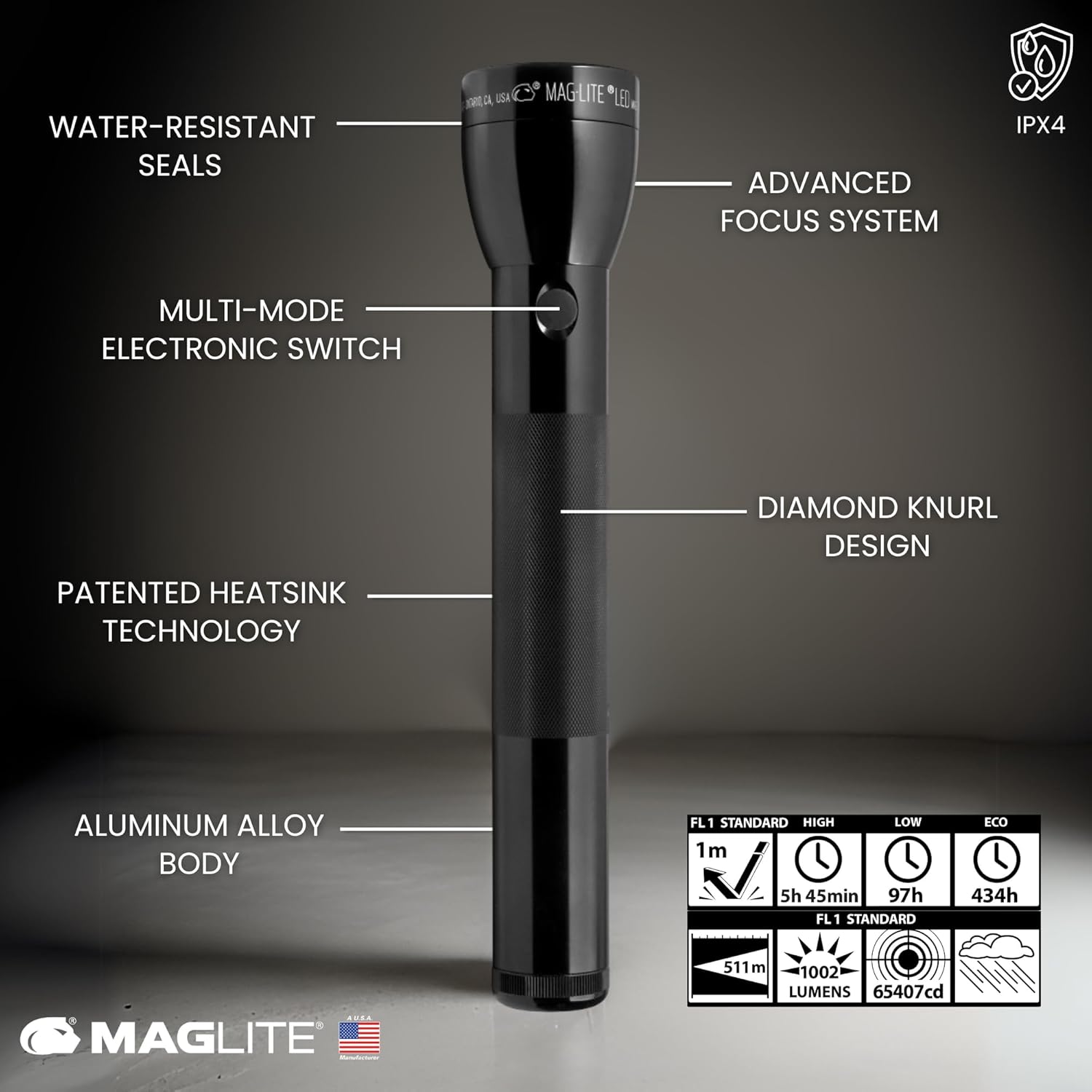 Maglite ML300L LED 4D - CELL Flashlight - WCUniforms