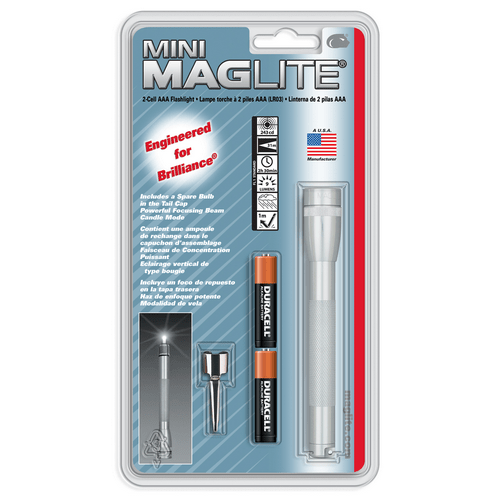 Maglite SP22 Mini Maglite 2 AAA-Cell Flashlight w/ Pocket Clip M3A012 - WCUniforms