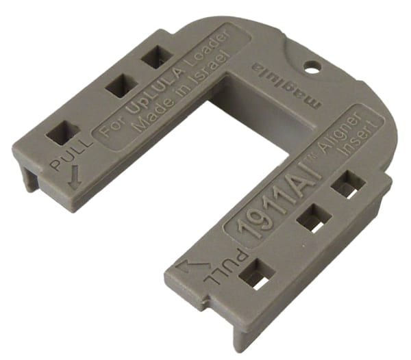 Maglula 1911AI aligner insert UP65G showing Made in Israel marking
