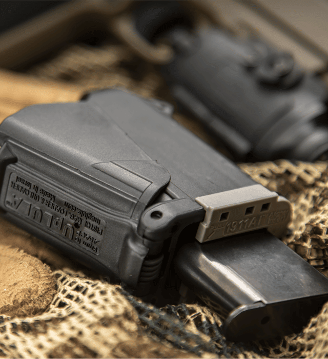 Maglula 1911AI insert stabilizing 1911 magazine in UpLULA loader