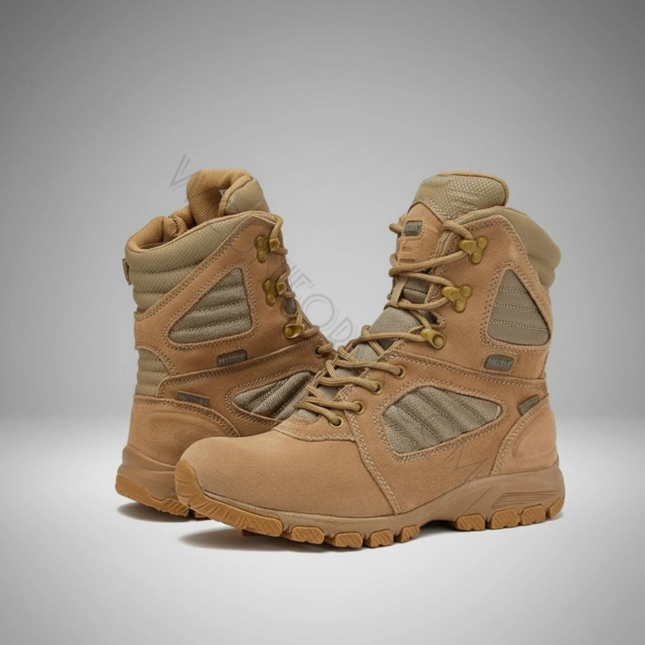 Watermarked - Magnum Boots Storm 8" Desert Tan Military Tactical Side-Zip Waterproof Boots