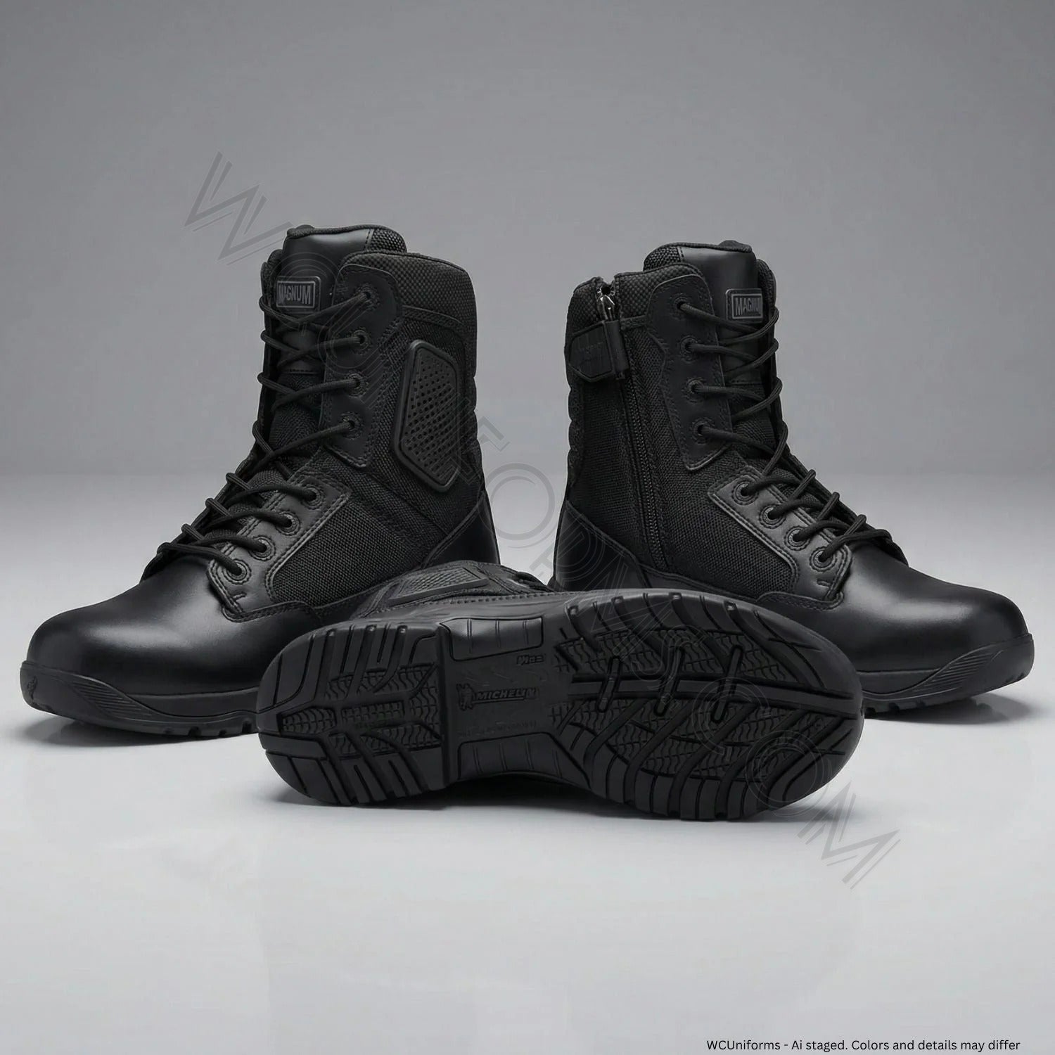 Watermarked - Magnum Boots Strike Force 8" Side-Zip Tactical Duty Boots | 30008SZBK