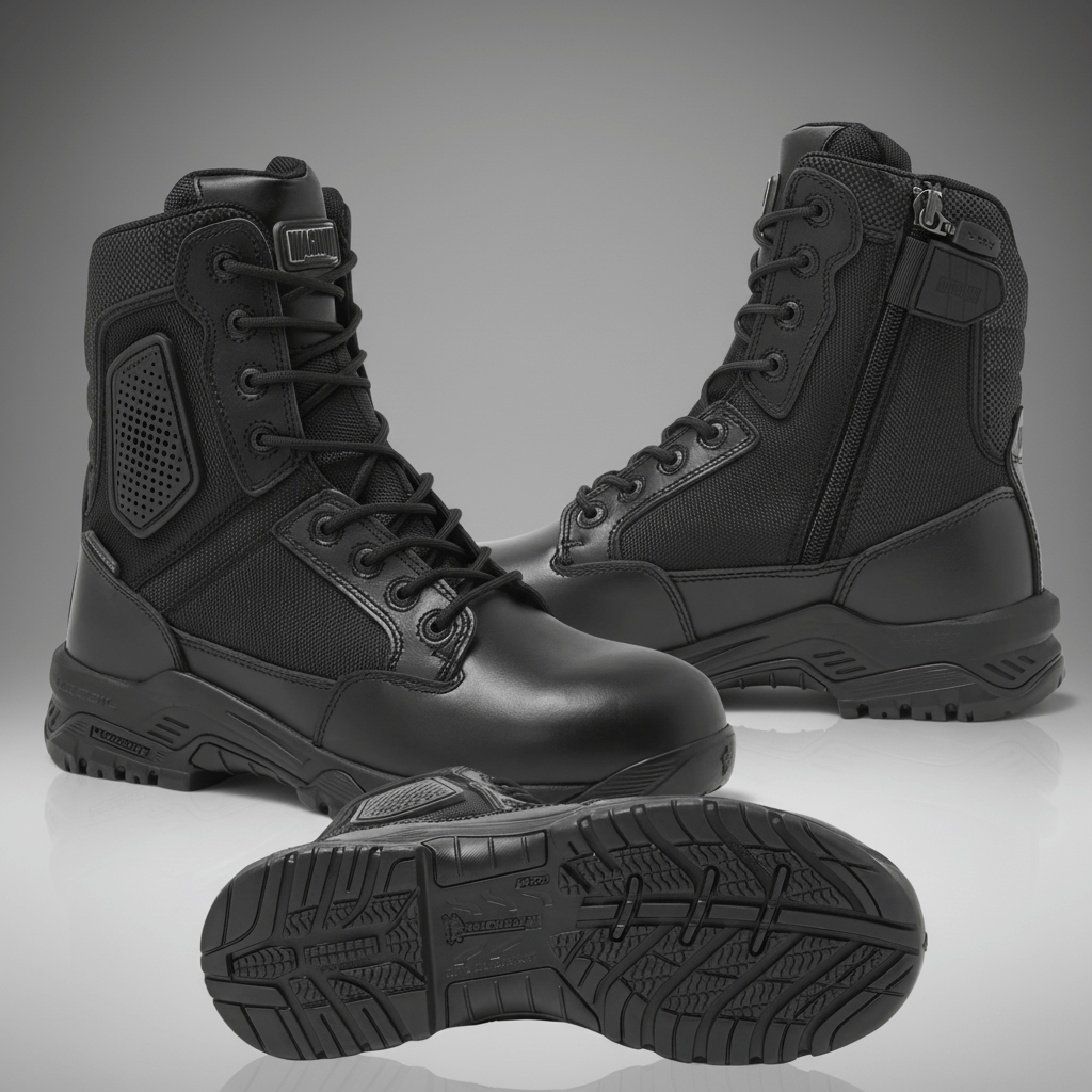 Magnum Boots Strike Force 8" Side - Zip Waterproof Boots 30008SZWPBK - WCUniforms