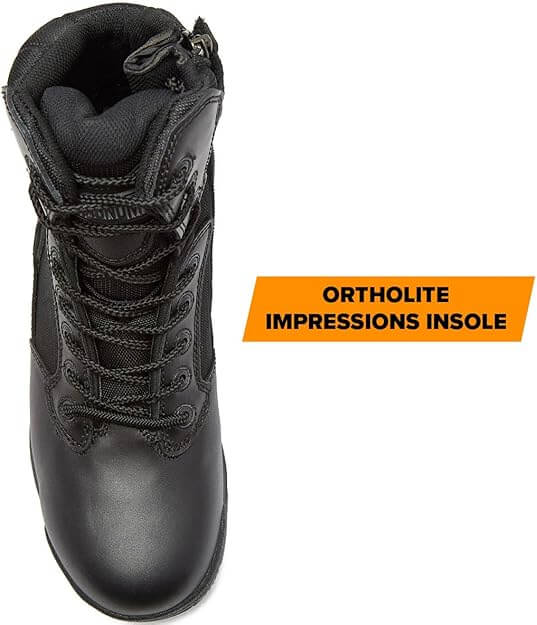 Black boot with 'Ortholite Impressions Insole' label on a white background