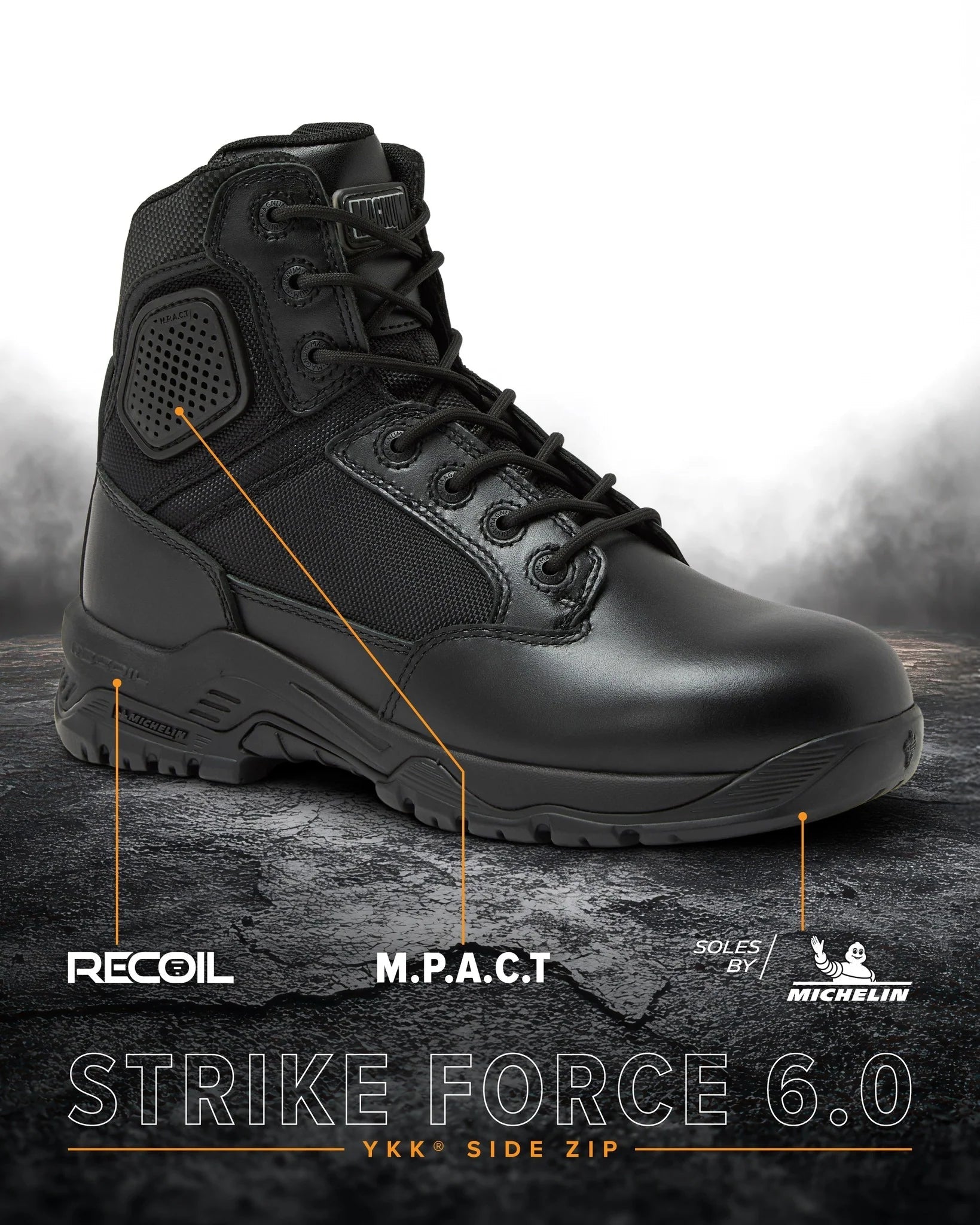 Magnum Strike Force 6" Side-Zip Duty Boot | Black 30006SZ - WCUniforms