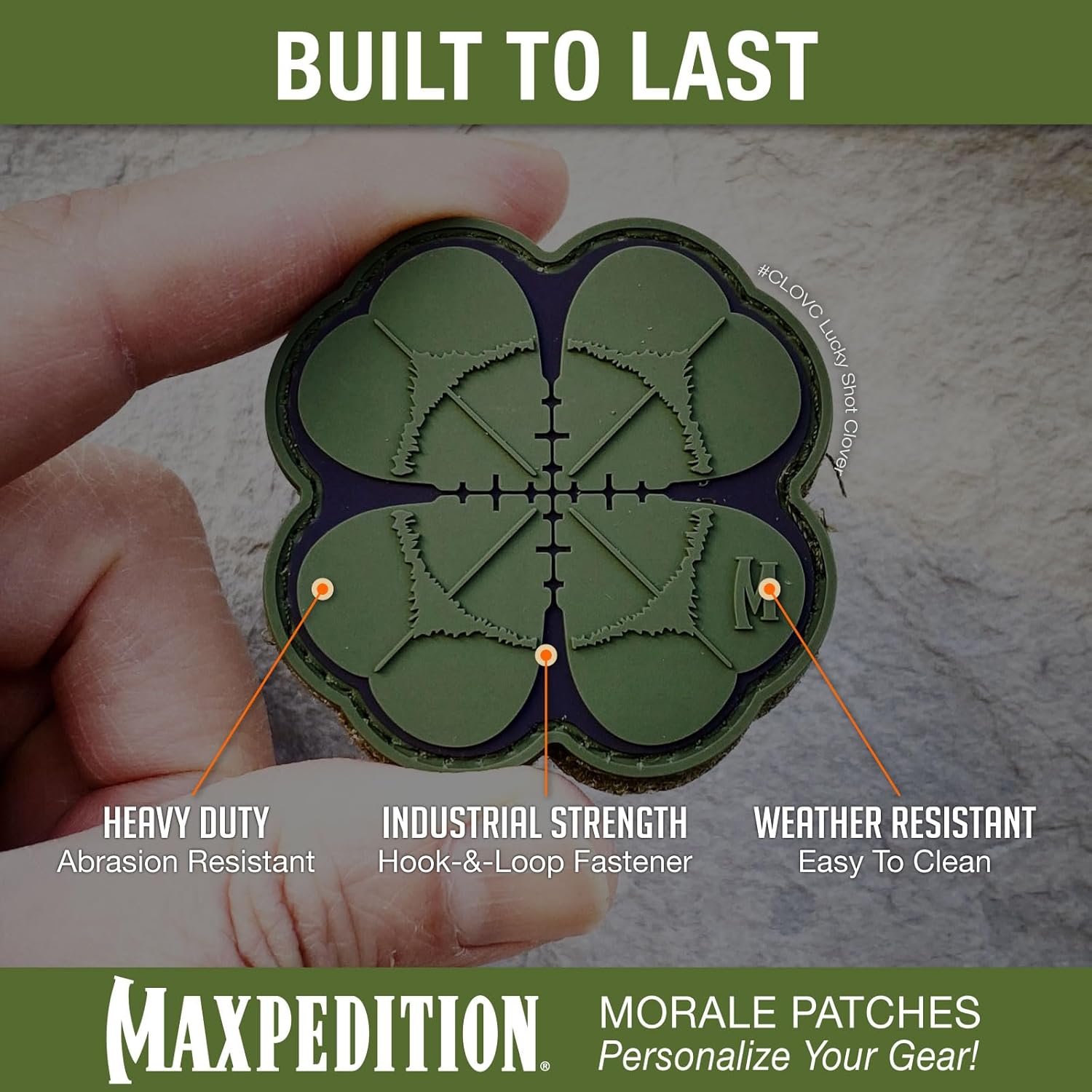 Maxpedition Lucky Shot Four-Leaf Clover PVC Morale Patch 2"x2" - WCUniforms