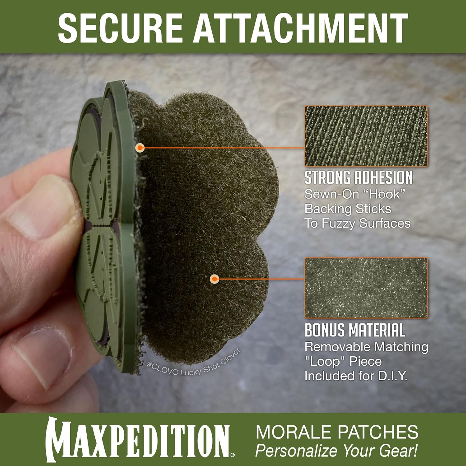 Maxpedition Lucky Shot Four-Leaf Clover PVC Morale Patch 2"x2" - WCUniforms
