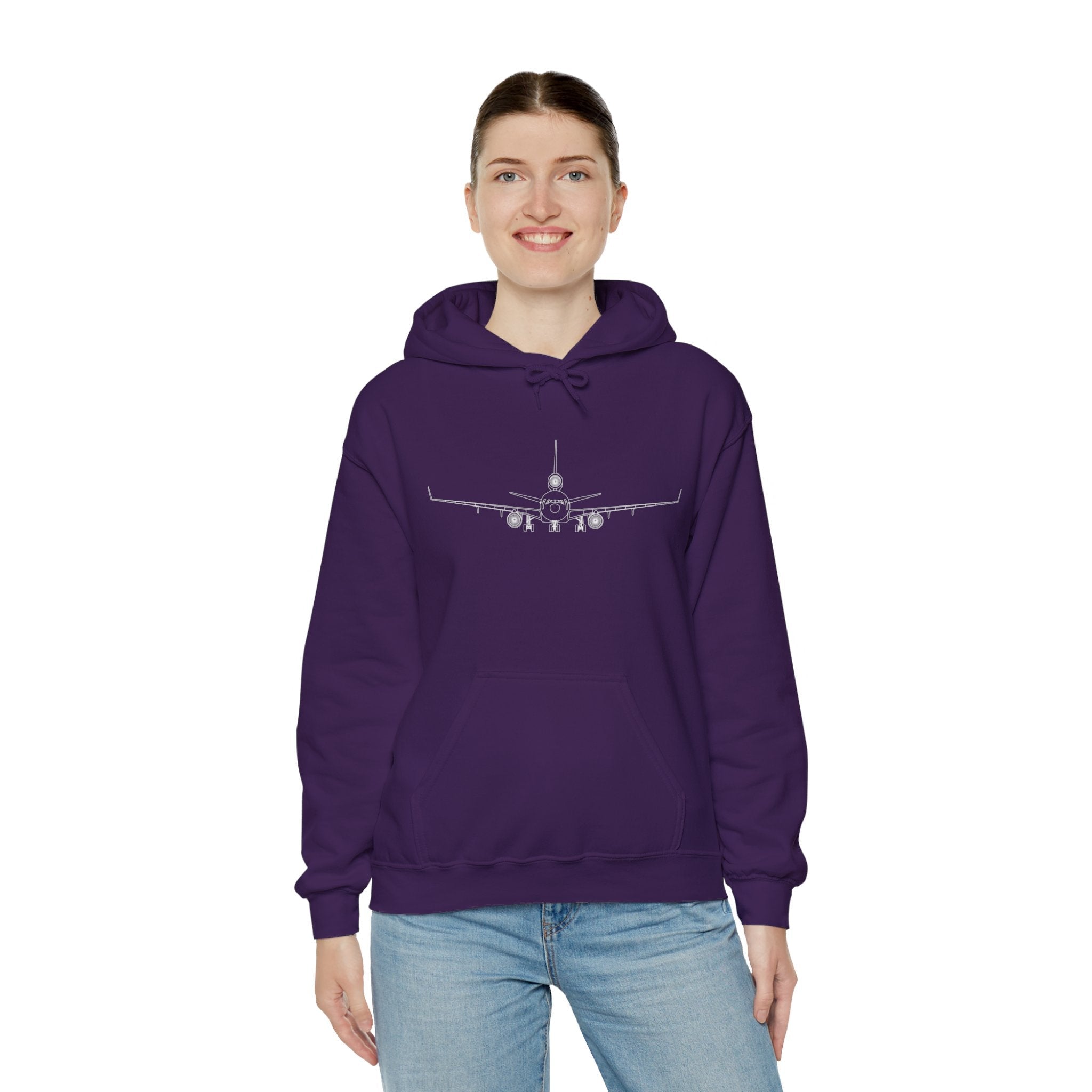 McDonnell Douglas MD-11 Airplane Unisex Heavy Blend™ Hoodie Poly/Cotton - Dark Colors - Hoodie - WCUniforms