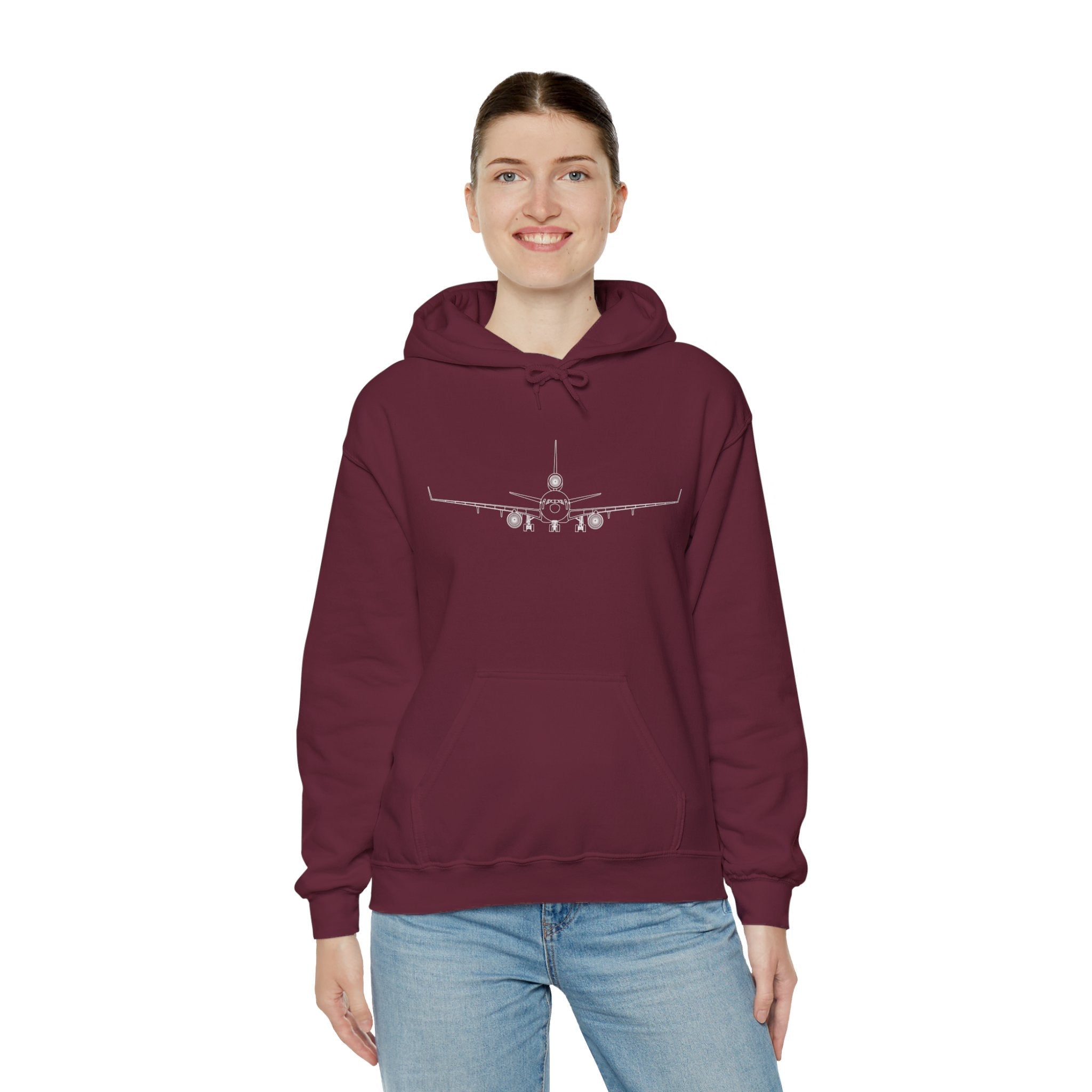 McDonnell Douglas MD-11 Airplane Unisex Heavy Blend™ Hoodie Poly/Cotton - Dark Colors - Hoodie - WCUniforms