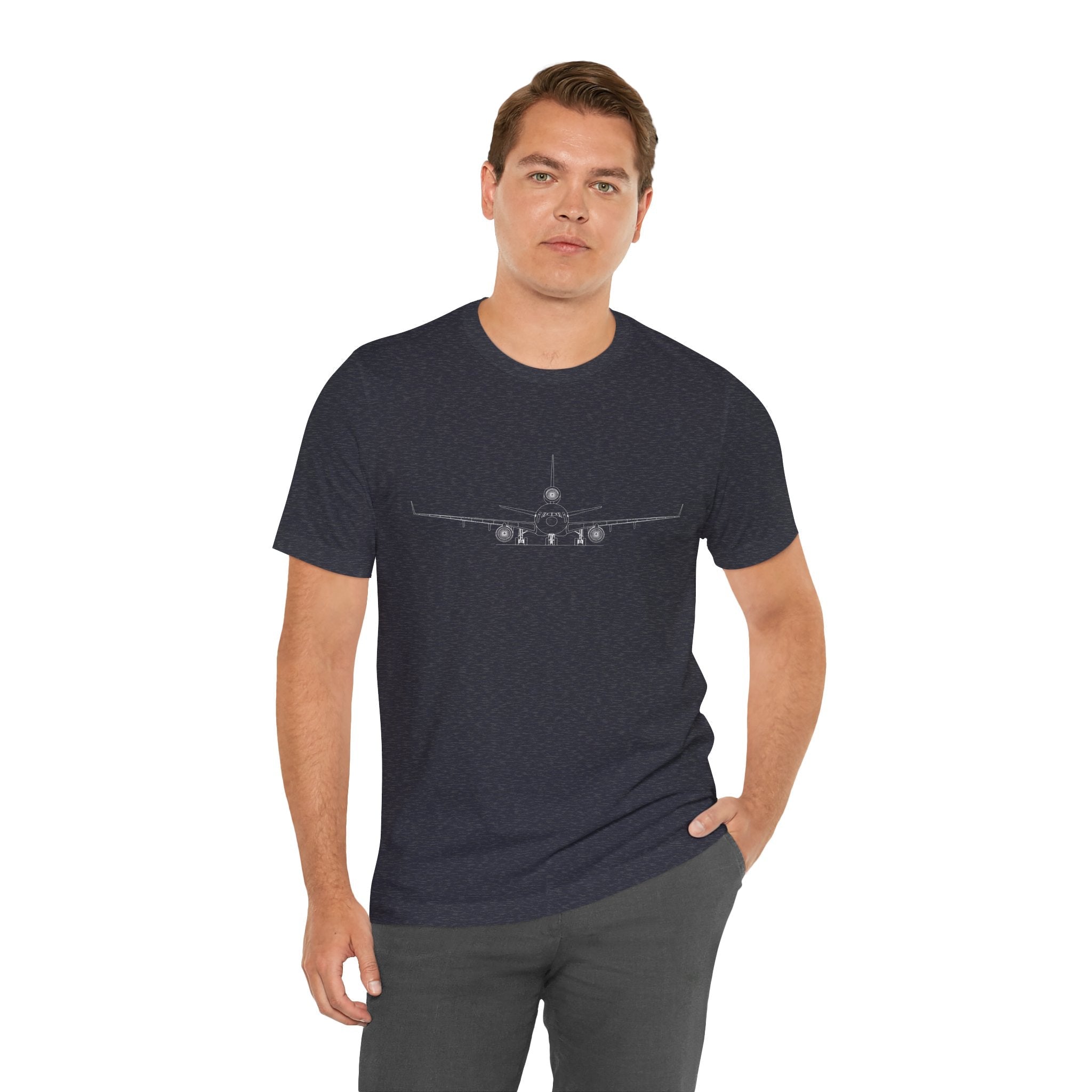 McDonnell Douglas MD-11 Unisex Soft Feel Jersey Short Sleeve Tee - Dark Heather Colors - T-Shirt - WCUniforms