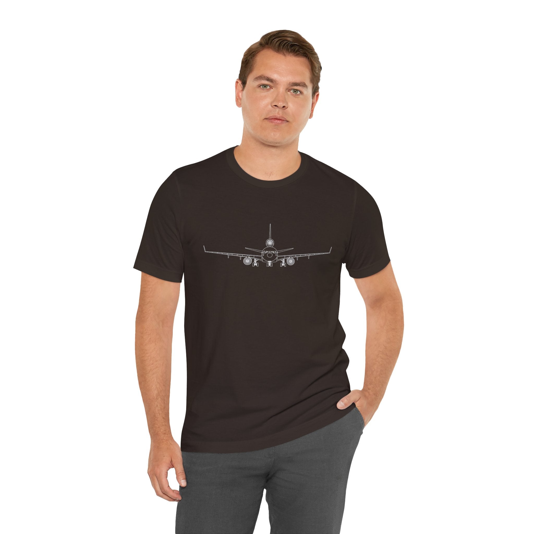 McDonnell Douglas MD-11 Unisex Soft Feel Jersey Short Sleeve Tee - Solid Dark Colors - 100% Airlume combed and ring-spun cotton - T-Shirt - WCUniforms