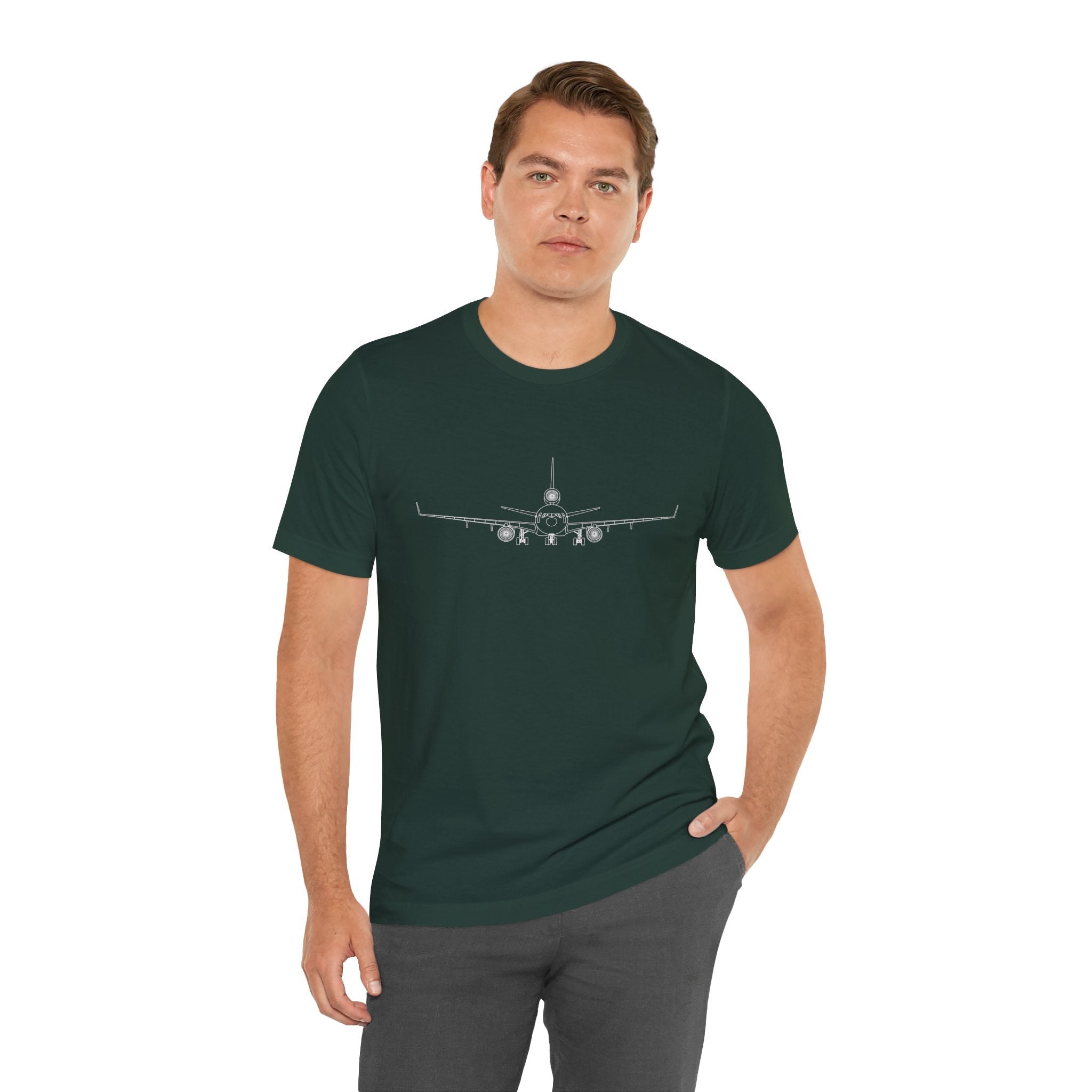 McDonnell Douglas MD-11 Unisex Soft Feel Jersey Short Sleeve Tee - Solid Dark Colors - 100% Airlume combed and ring-spun cotton - T-Shirt - WCUniforms