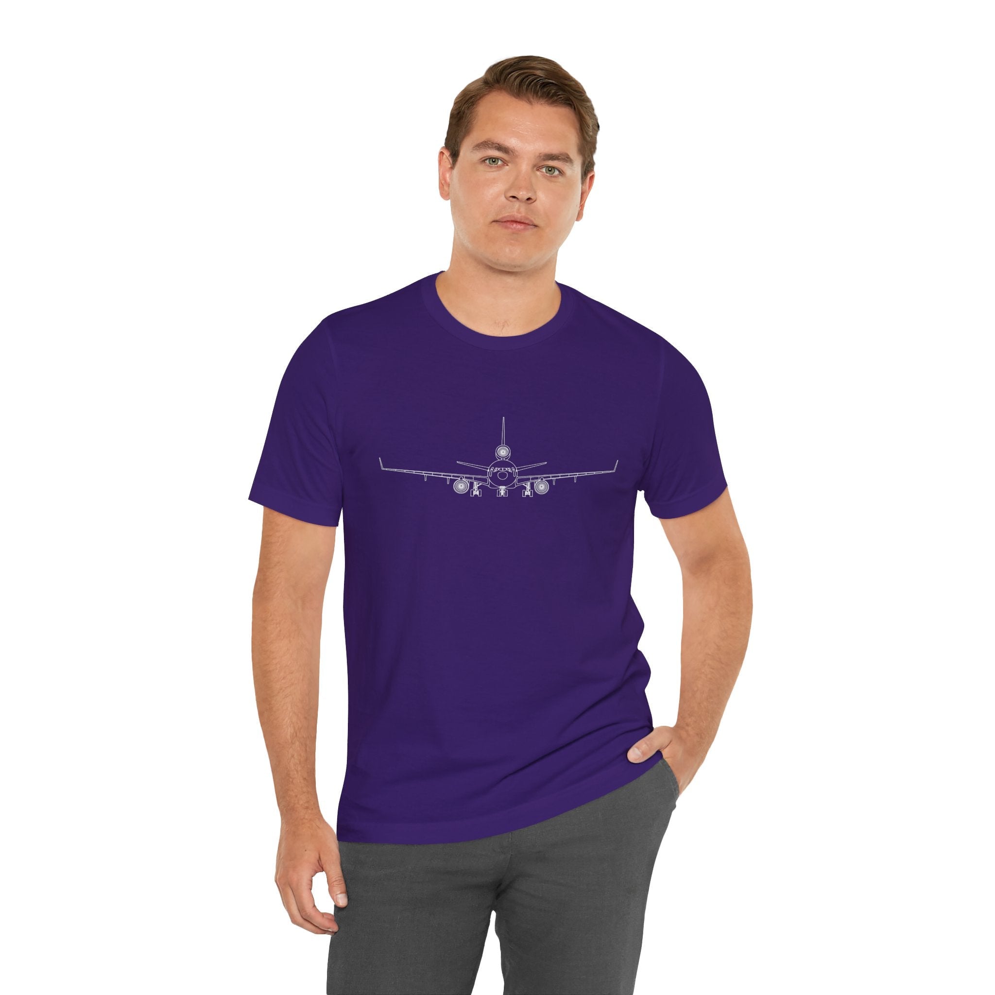 McDonnell Douglas MD-11 Unisex Soft Feel Jersey Short Sleeve Tee - Solid Dark Colors - 100% Airlume combed and ring-spun cotton - T-Shirt - WCUniforms