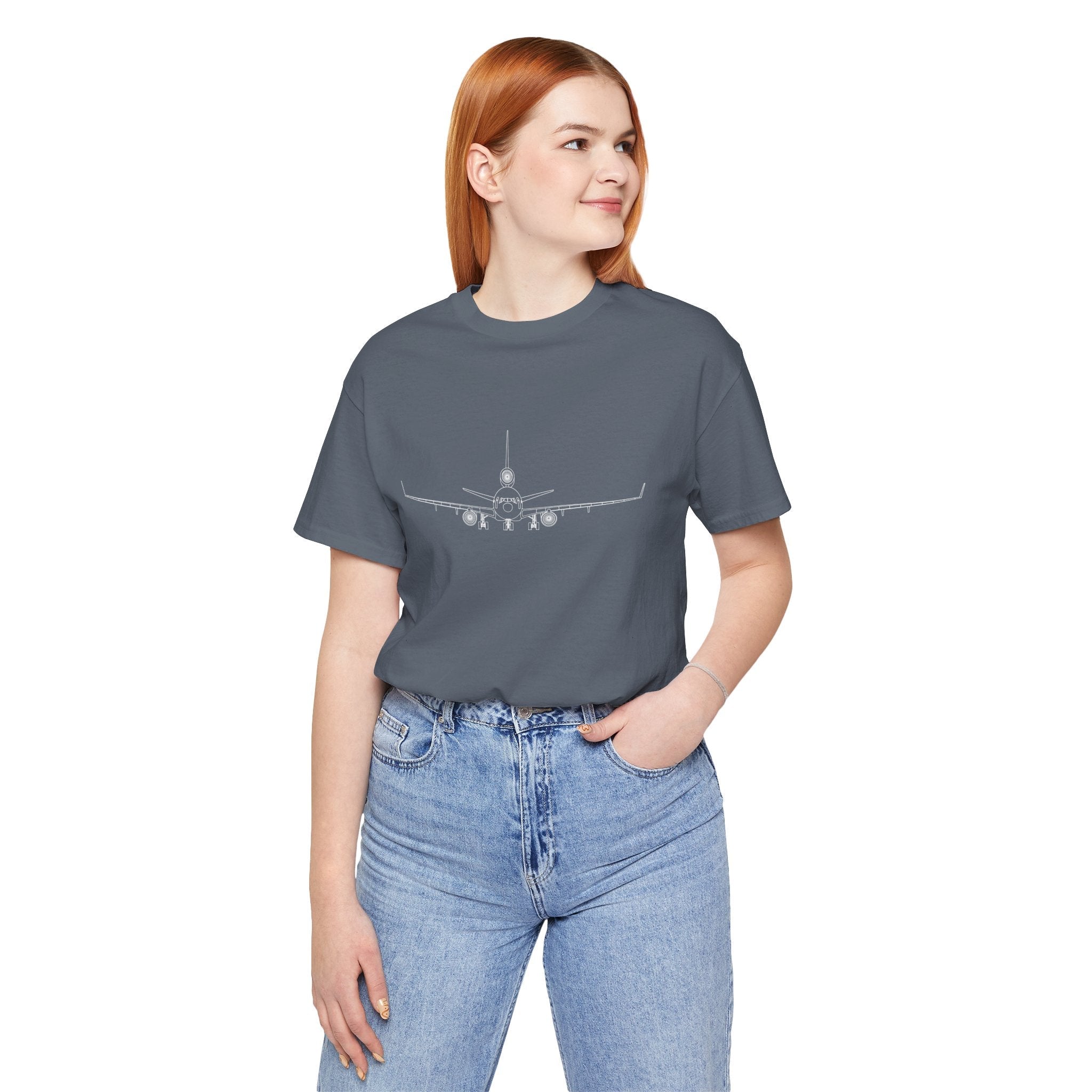 McDonnell Douglas MD-11 Unisex Soft Feel Jersey Short Sleeve Tee - Solid Dark Colors - 100% Airlume combed and ring-spun cotton - T-Shirt - WCUniforms