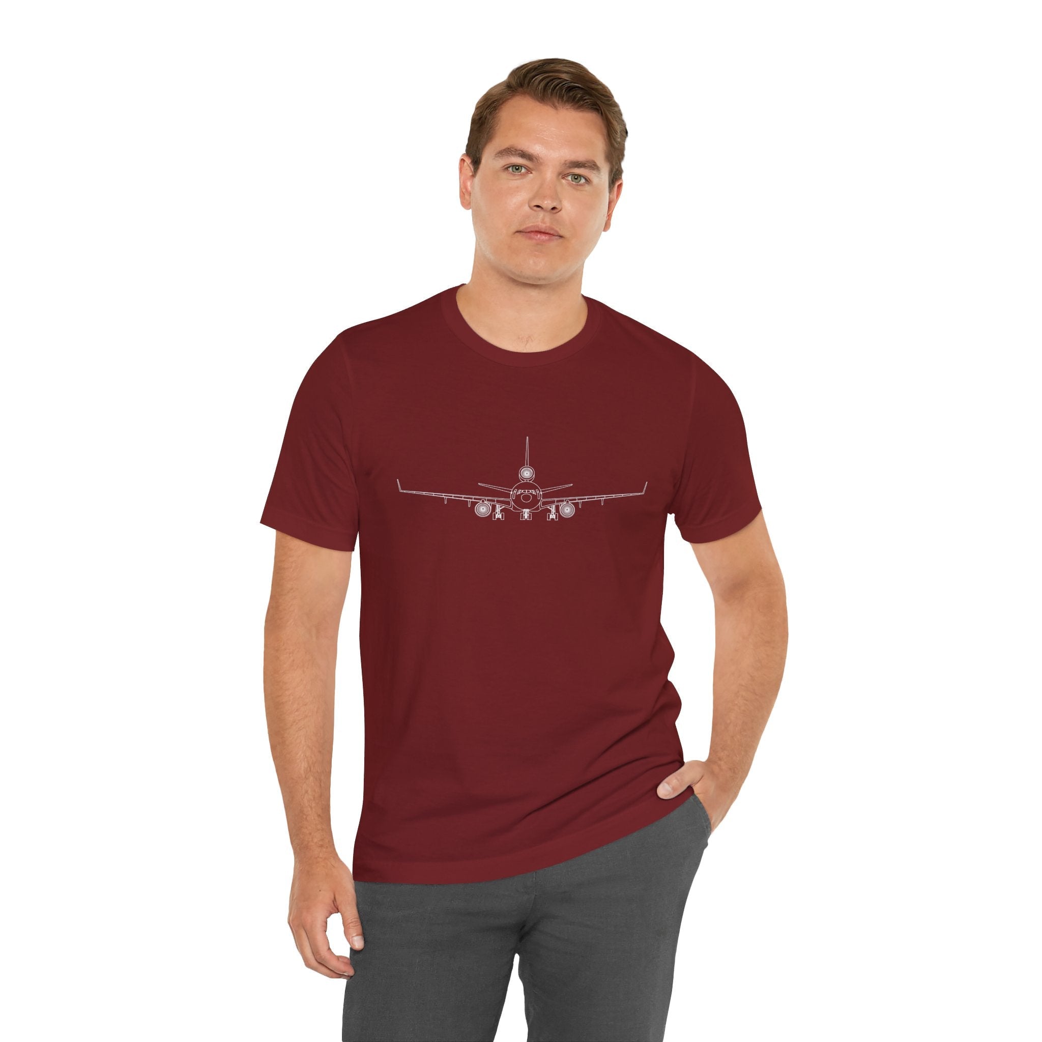 McDonnell Douglas MD-11 Unisex Soft Feel Jersey Short Sleeve Tee - Solid Dark Colors - 100% Airlume combed and ring-spun cotton - T-Shirt - WCUniforms