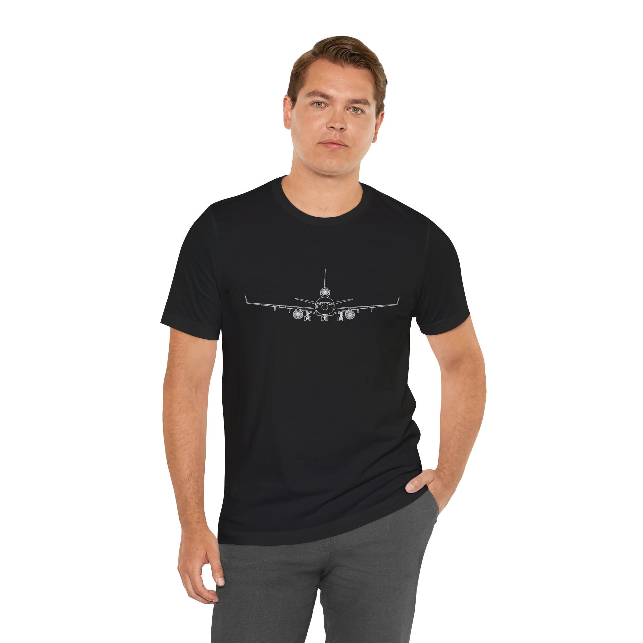 McDonnell Douglas MD-11 Unisex Soft Feel Jersey Short Sleeve Tee - Solid Dark Colors - 100% Airlume combed and ring-spun cotton - T-Shirt - WCUniforms