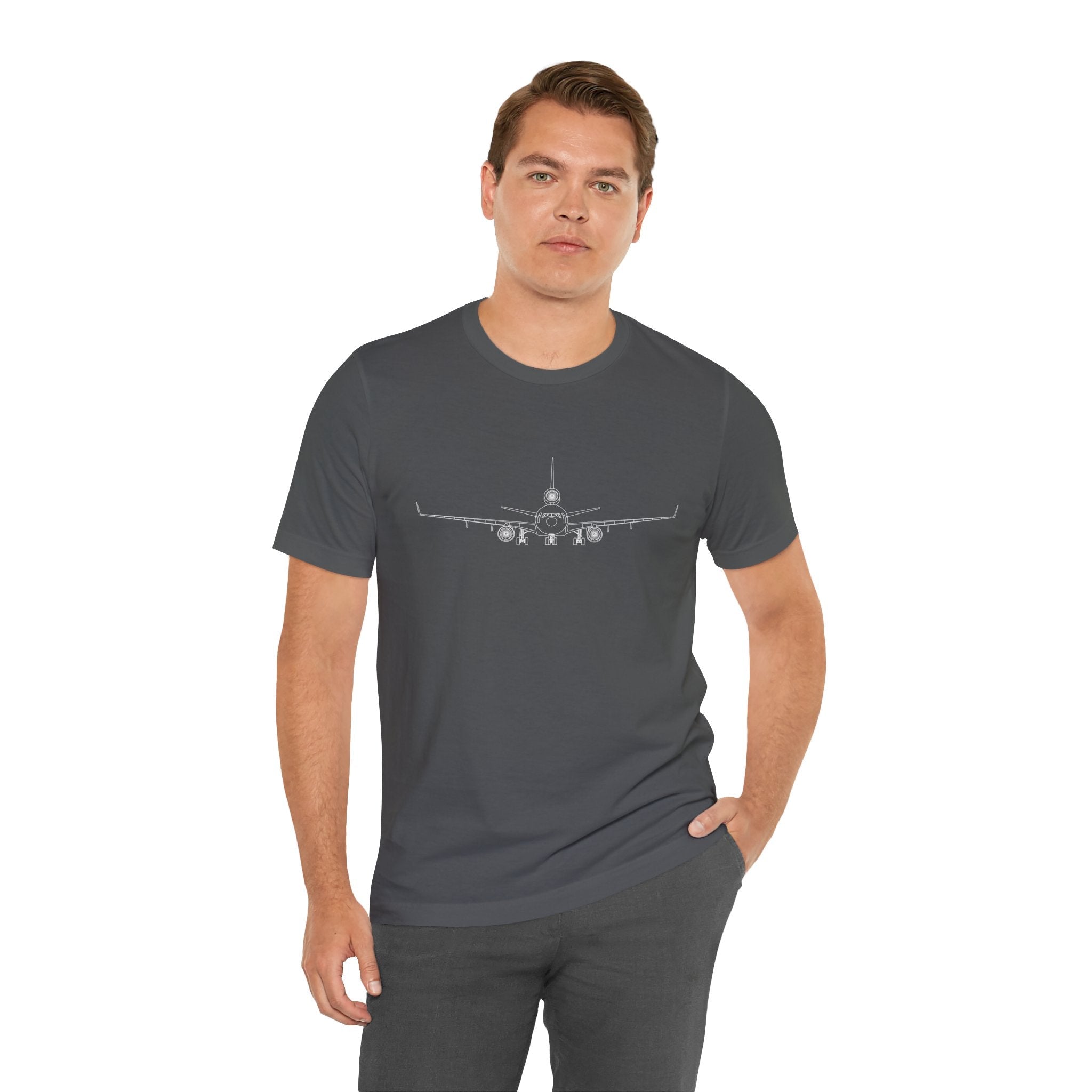 McDonnell Douglas MD-11 Unisex Soft Feel Jersey Short Sleeve Tee - Solid Dark Colors - 100% Airlume combed and ring-spun cotton - T-Shirt - WCUniforms