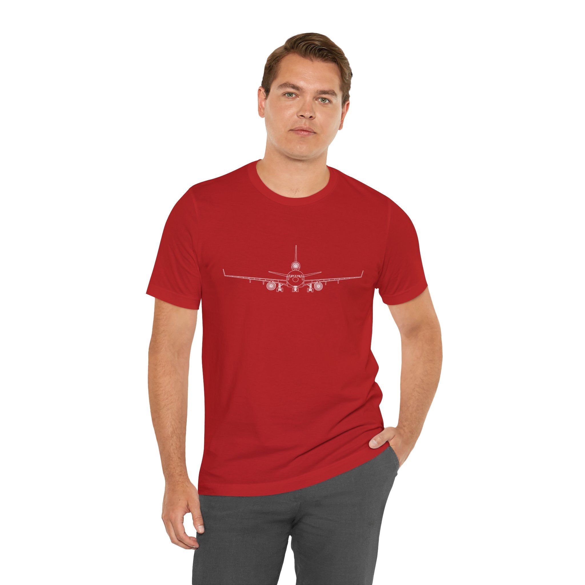McDonnell Douglas MD-11 Unisex Soft Feel Jersey Short Sleeve Tee - Solid Dark Colors - 100% Airlume combed and ring-spun cotton - T-Shirt - WCUniforms