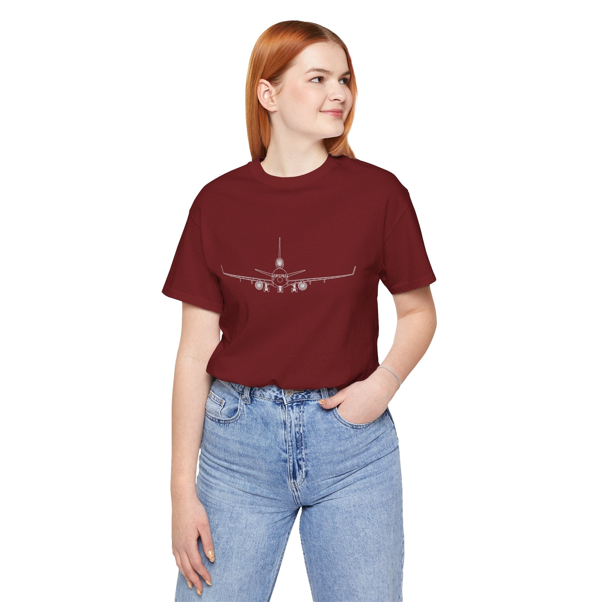 McDonnell Douglas MD-11 Unisex Soft Feel Jersey Short Sleeve Tee - Solid Dark Colors - 100% Airlume combed and ring-spun cotton - T-Shirt - WCUniforms