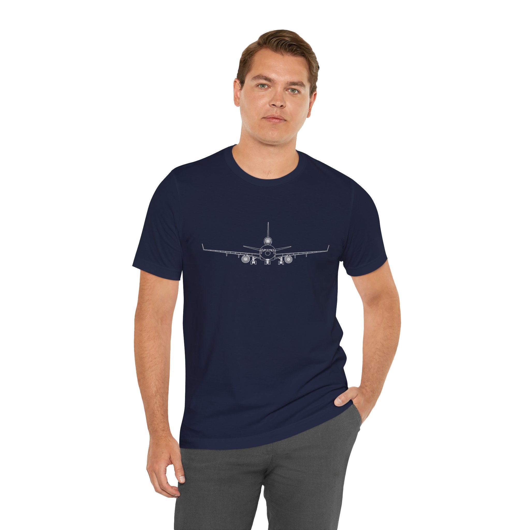 McDonnell Douglas MD-11 Unisex Soft Feel Jersey Short Sleeve Tee - Solid Dark Colors - 100% Airlume combed and ring-spun cotton - T-Shirt - WCUniforms