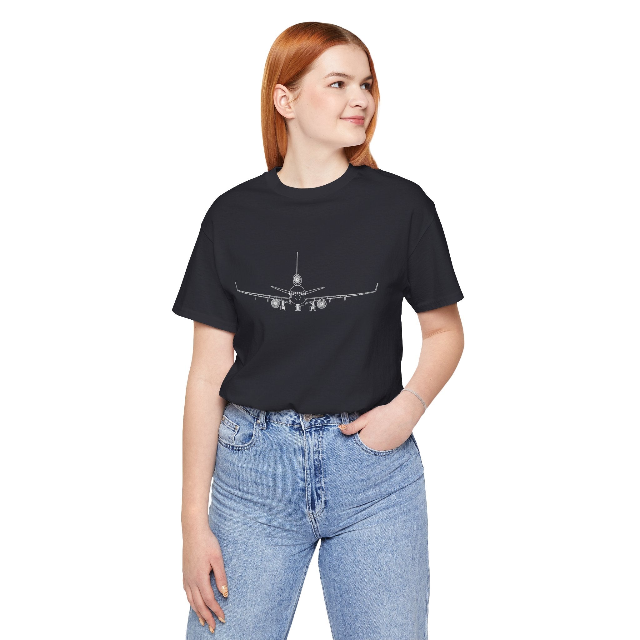 McDonnell Douglas MD-11 Unisex Soft Feel Jersey Short Sleeve Tee - Solid Dark Colors - 100% Airlume combed and ring-spun cotton - T-Shirt - WCUniforms