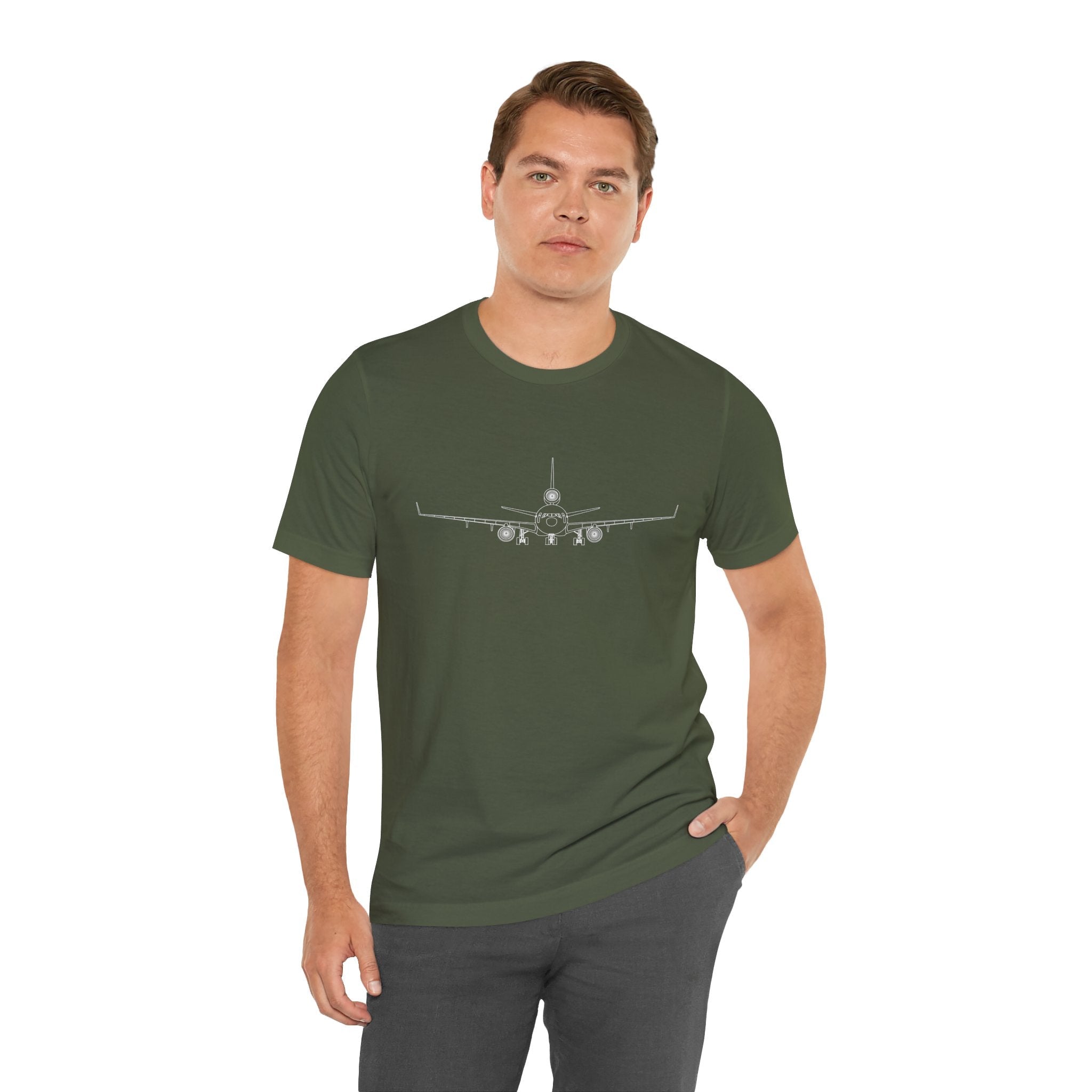 McDonnell Douglas MD-11 Unisex Soft Feel Jersey Short Sleeve Tee - Solid Dark Colors - 100% Airlume combed and ring-spun cotton - T-Shirt - WCUniforms