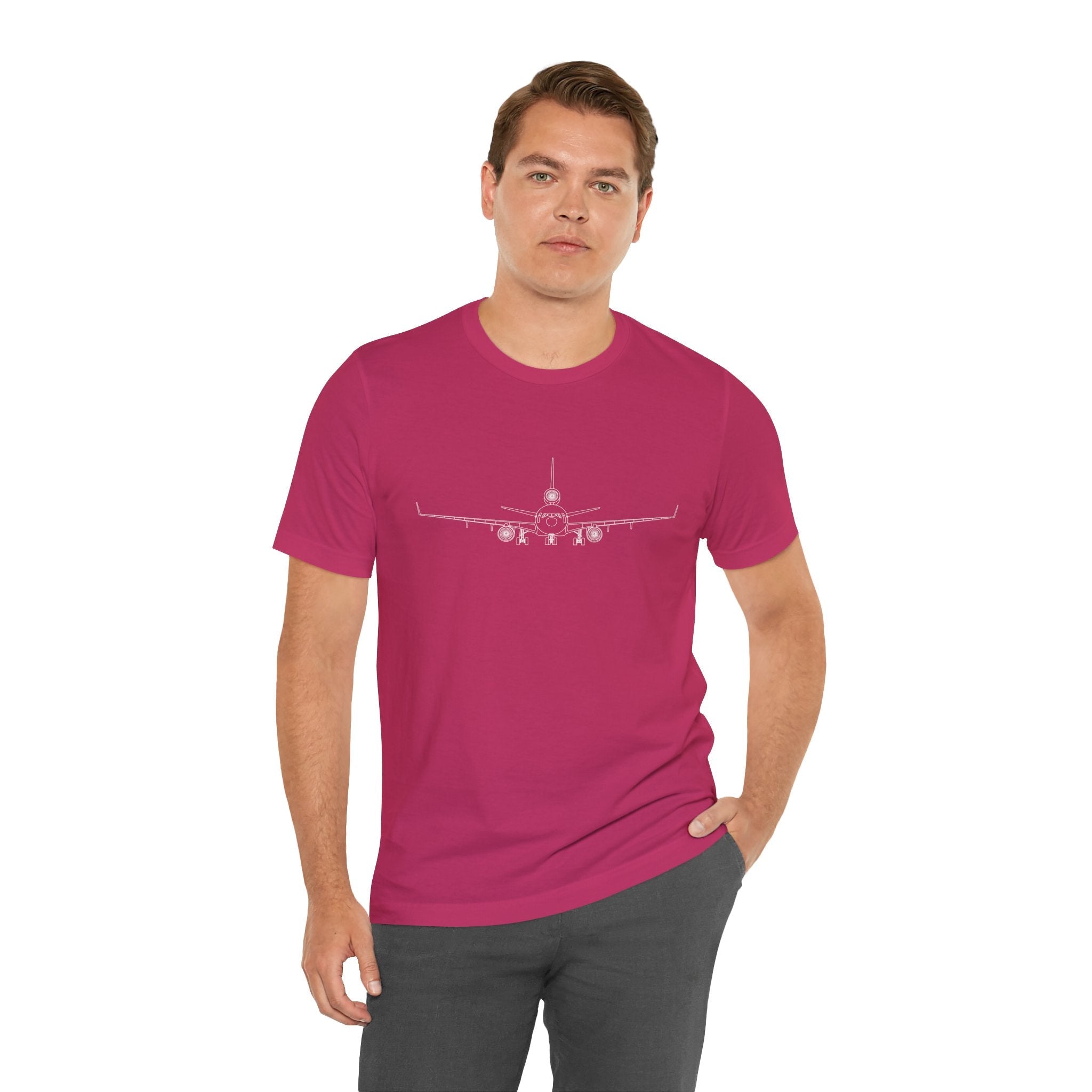McDonnell Douglas MD-11 Unisex Soft Feel Jersey Short Sleeve Tee - Solid Dark Colors - 100% Airlume combed and ring-spun cotton - T-Shirt - WCUniforms