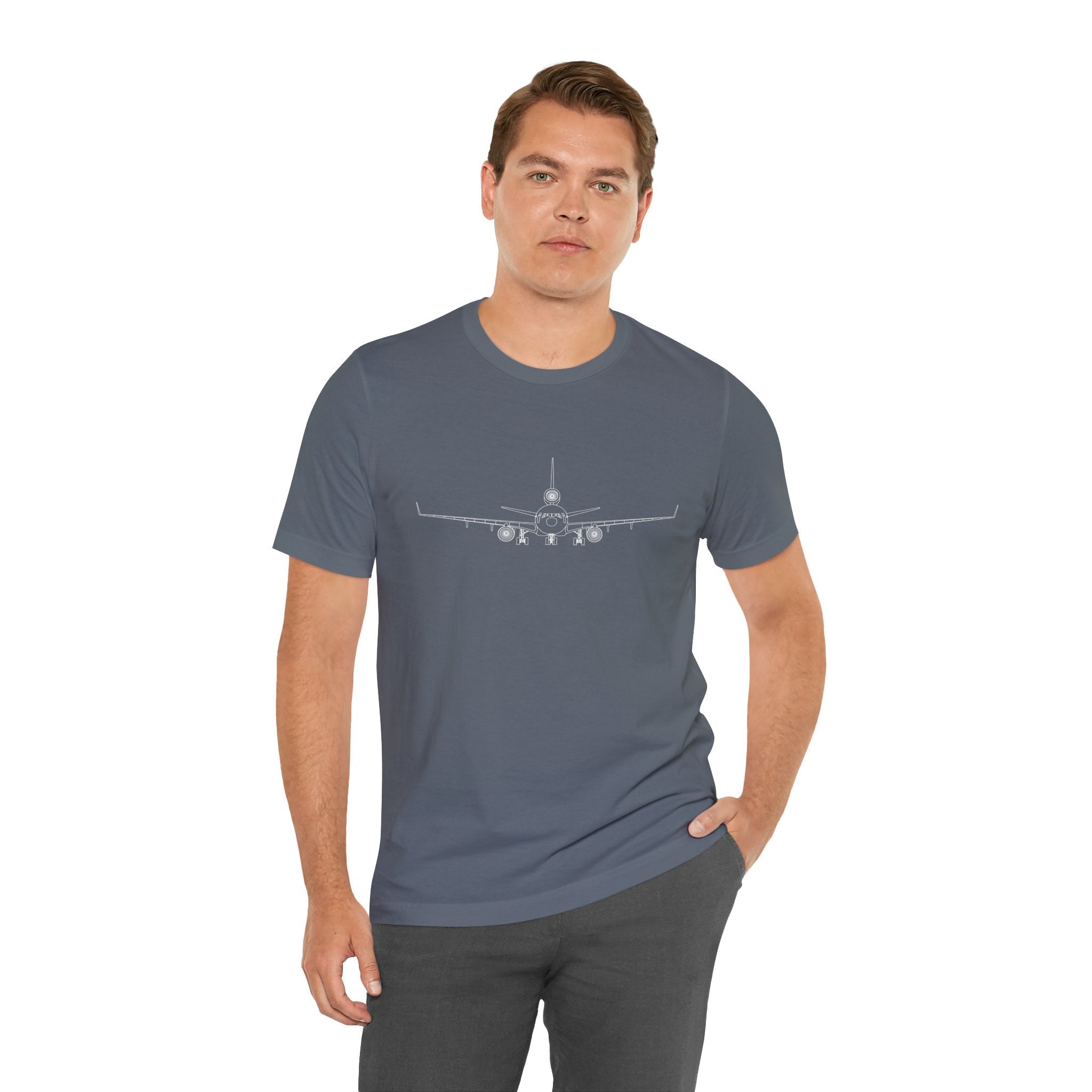 McDonnell Douglas MD-11 Unisex Soft Feel Jersey Short Sleeve Tee - Solid Dark Colors - 100% Airlume combed and ring-spun cotton - T-Shirt - WCUniforms