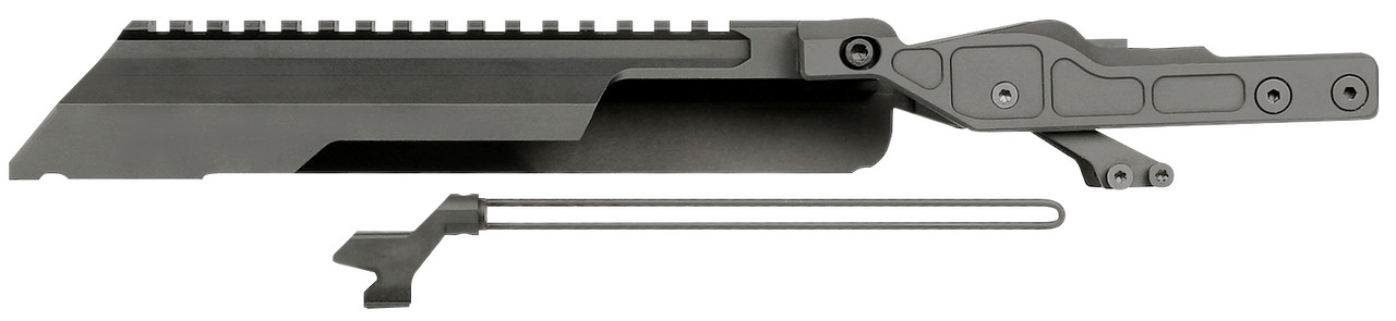 Midwest Industries AK Alpha Series Railed Top Cover with installation tools on white background, designed for MI AK Alpha handguards.