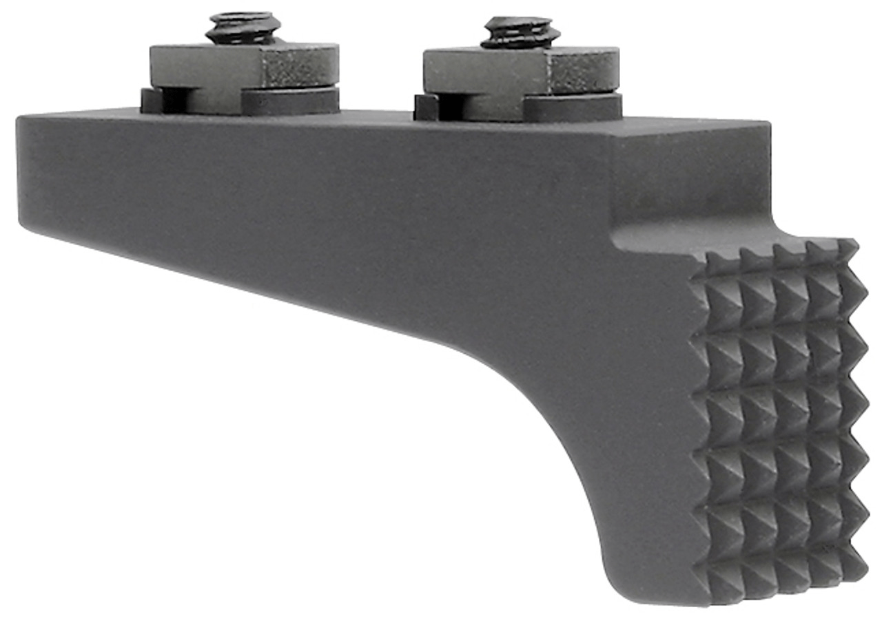 Midwest Industries Barricade Stop for M-LOK system, featuring a textured grip for solid anchoring on firearm accessories.