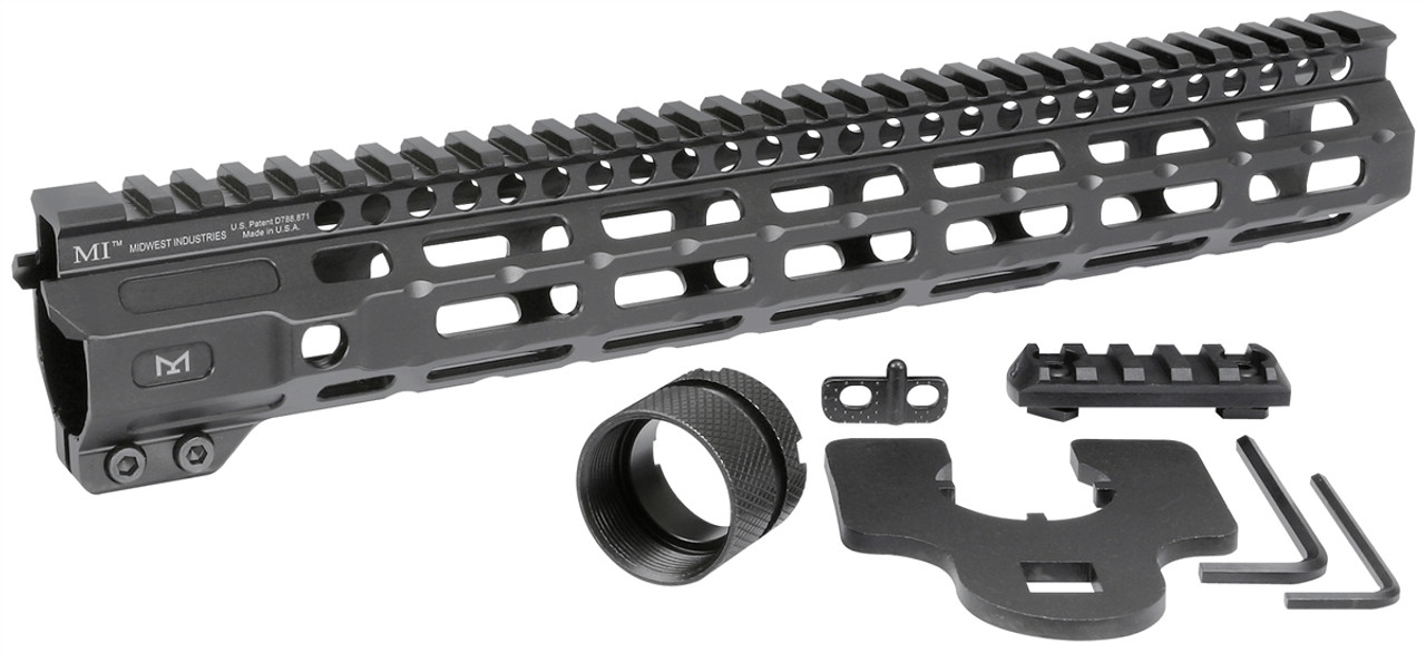 Midwest Industries Combat Rail one-piece free float handguard with M-LOK, accessories and tools included.