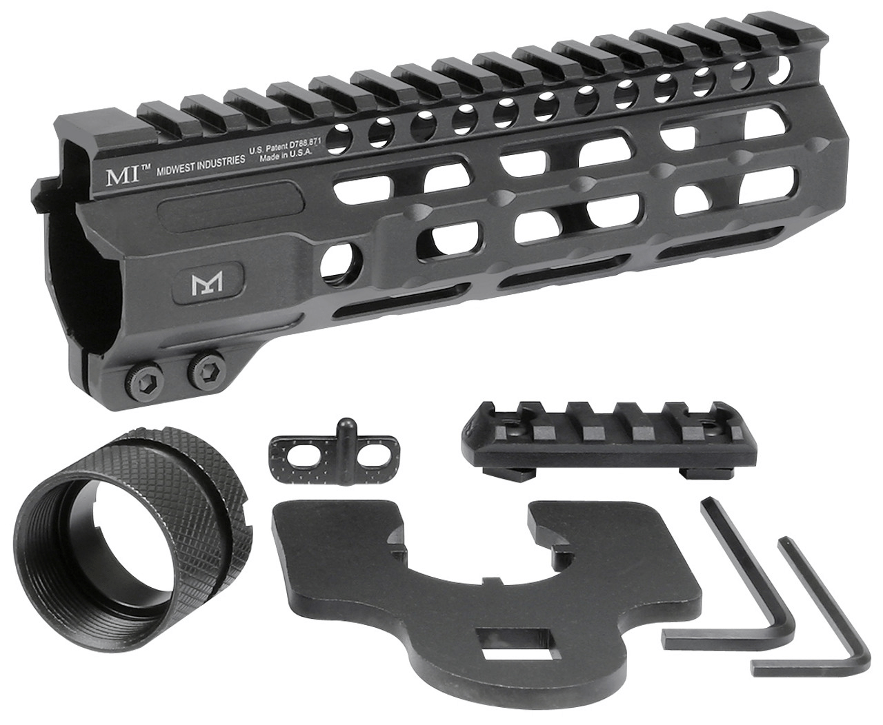 Midwest Industries Combat Rail One Piece Free Float Handguard, M - LOK MI - CRM10.5 - WCUniforms