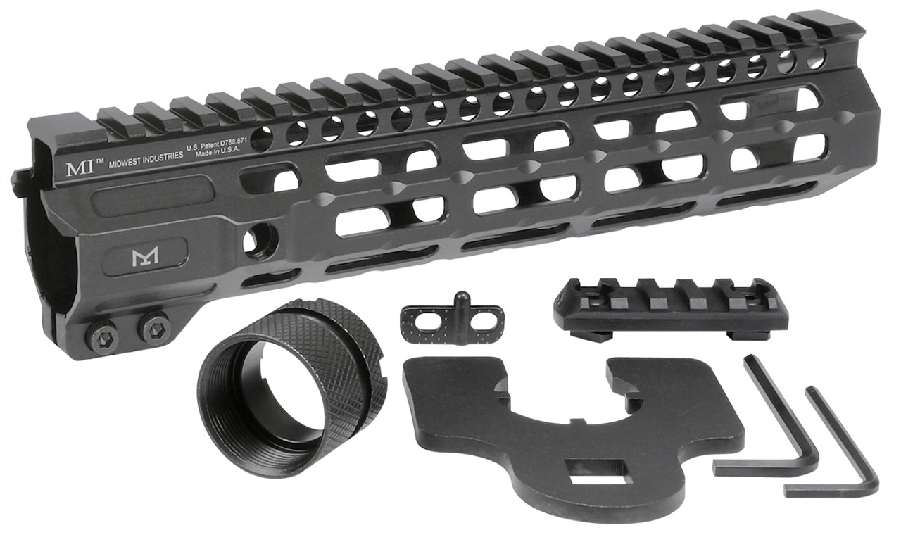 Midwest Industries Combat Rail One Piece Free Float Handguard, M - LOK MI - CRM10.5 - WCUniforms