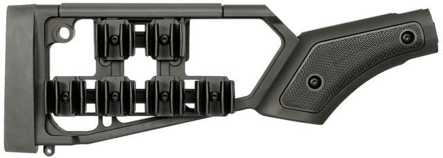 Black rifle stock on a white background