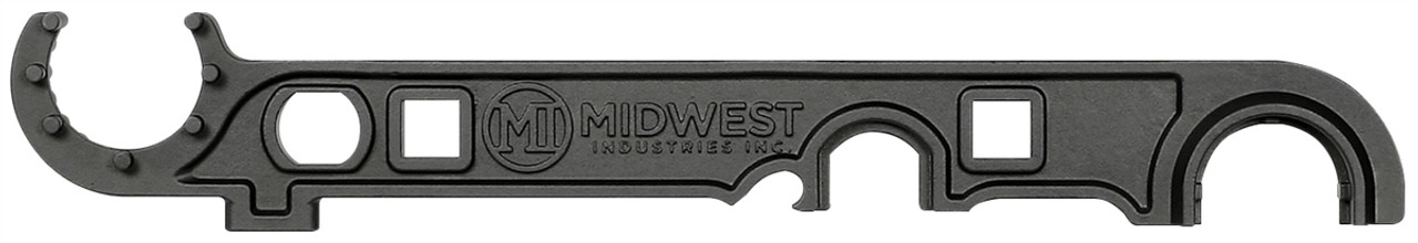 Midwest Industries Professional Armorer's Wrench for AR rifles, showcasing versatile design for barrel nuts and muzzle devices.
