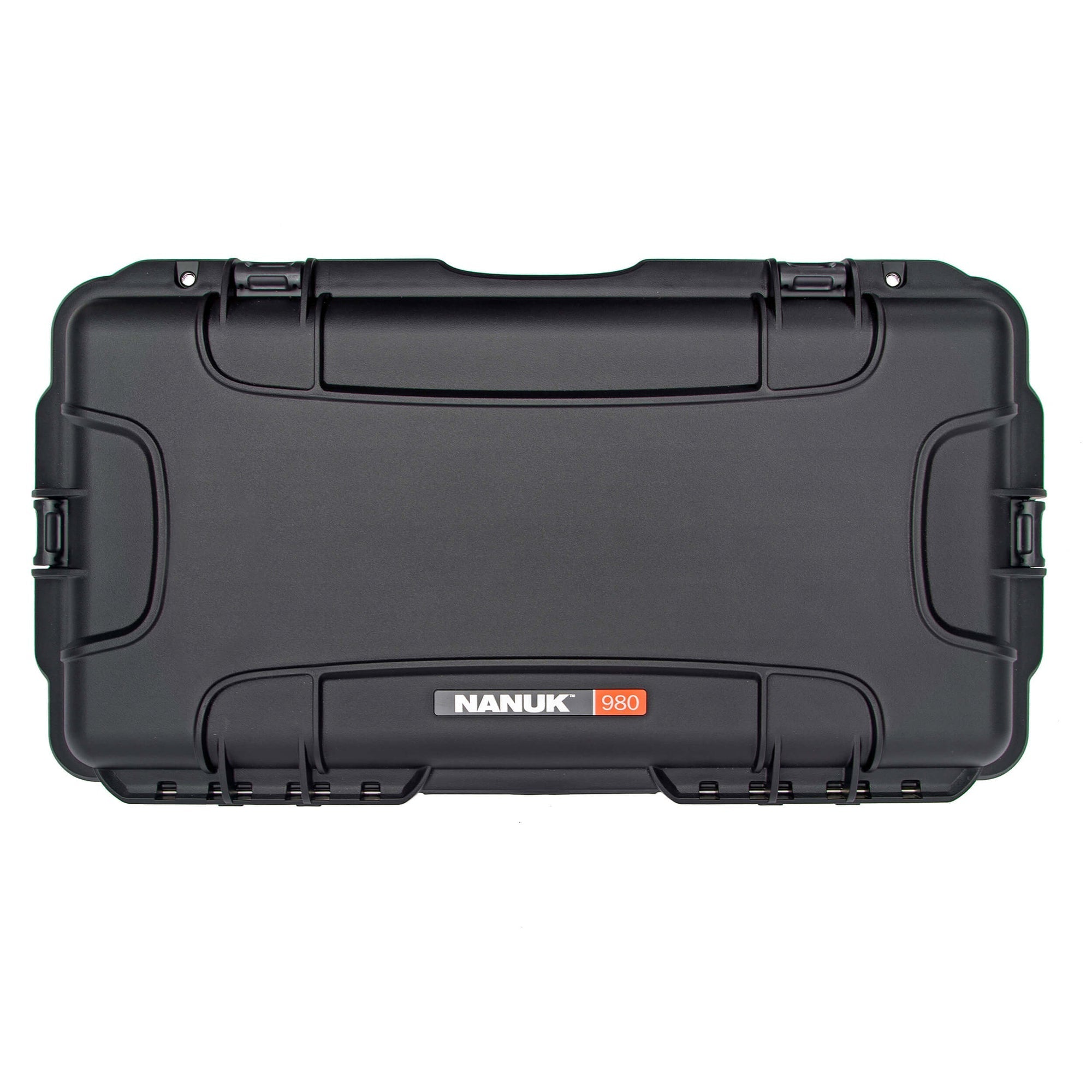 Black Nanuk hard-shell protective case on a white background