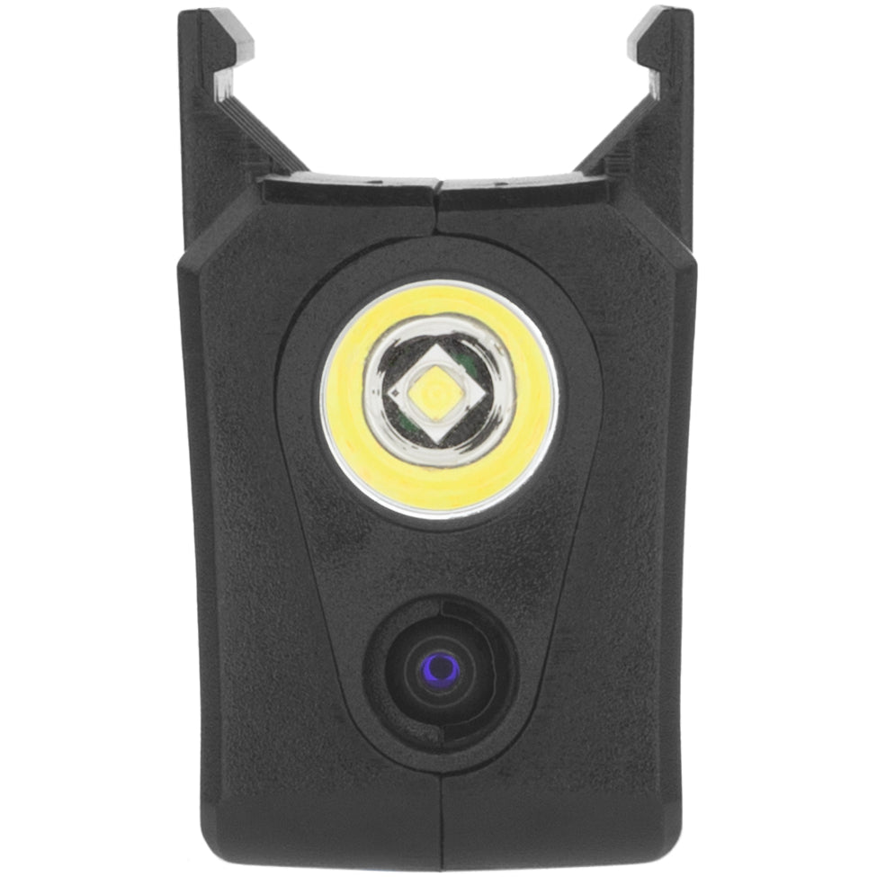 Nightstick TSM-13G LED lens and green laser aperture, straight-on front view