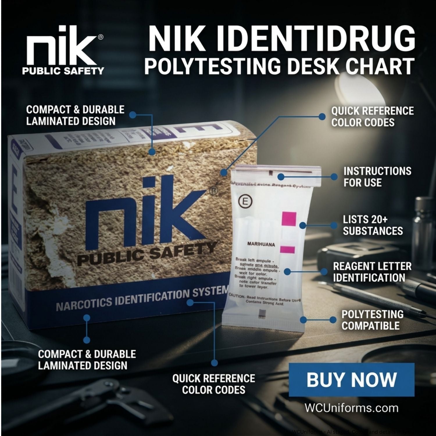 NIK® Identidrug Drug/Substance Test Kits - All Drug Types - WCUniforms