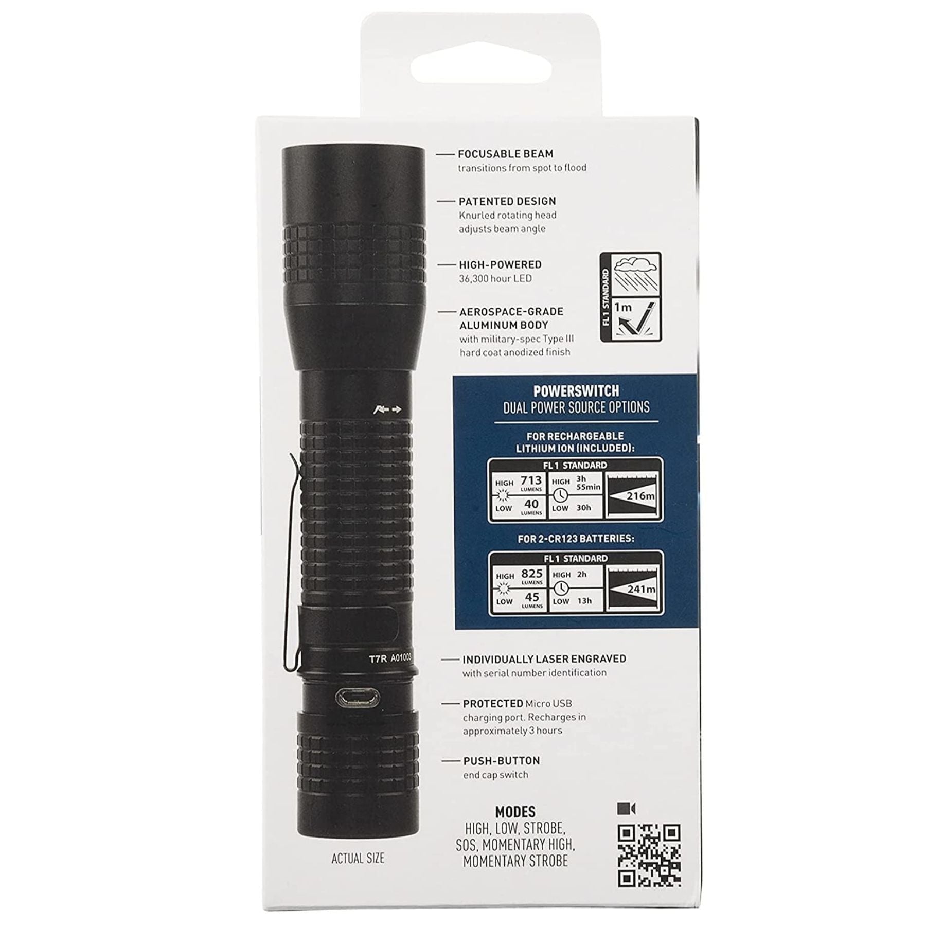 Nite-Ize INOVA® T7R Rechargeable Focusing Flashlight T7RA-01-R8 - WCUniforms