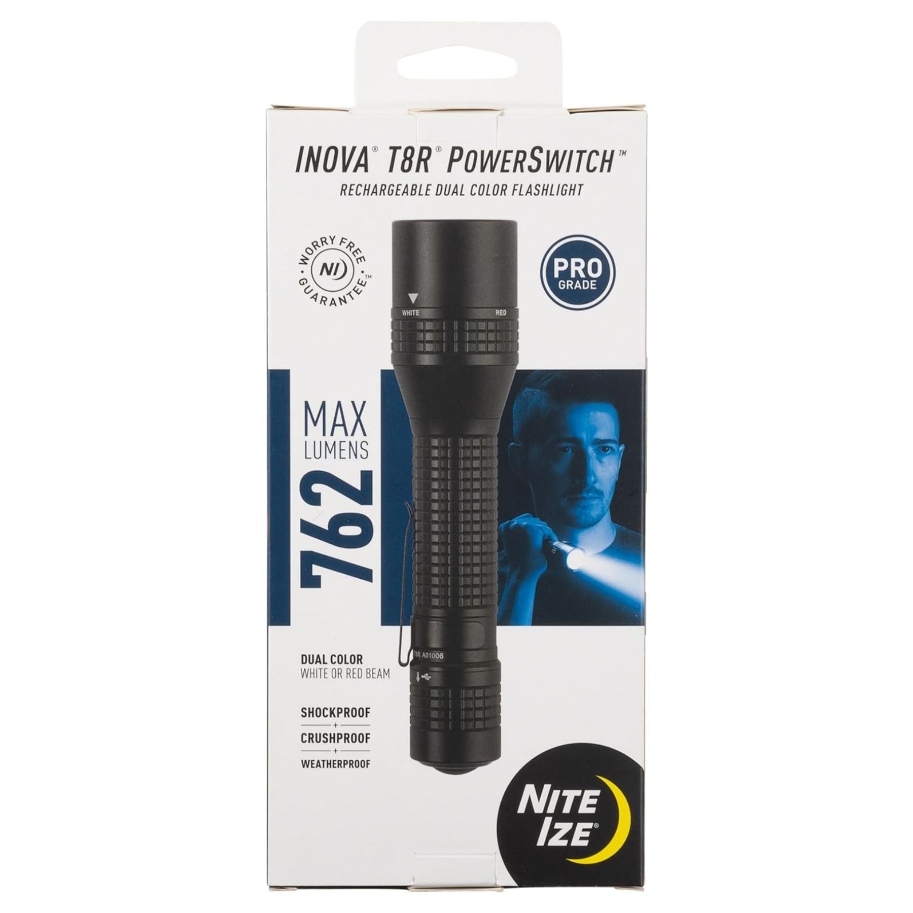 Nite Ize INOVA® T8R® Dual Color Rechargeable Tactical Flashlight T8RA-01-R8 - WCUniforms